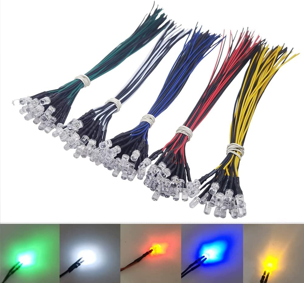 LED 5 Mm Gialli 24V - Con Cavo E Resistenze Integrate, Confezione Da 10 Pezzi - Foto 5