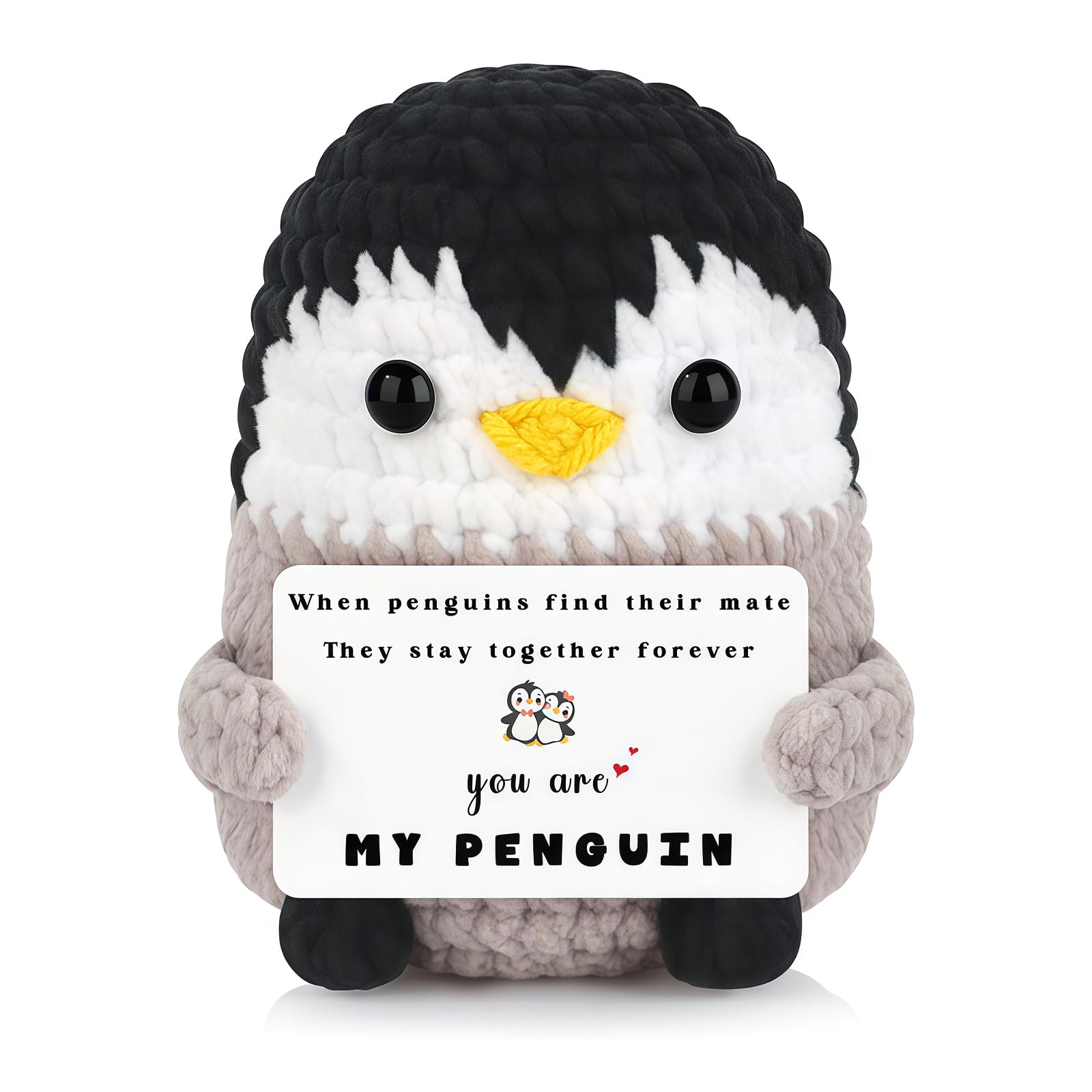 Cosblisvia Positive Penguin Pocket Hug, Crocheted Pocket Hugs Gifts for Men Him Her, for Boyfriend Girlfriend Husband for Birthday, Anniversary, Valentine's Day (4 Inch) — image 1