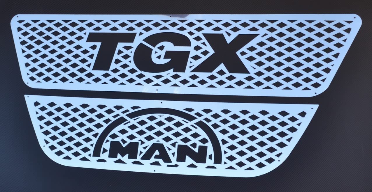 2 pezzi di griglia anteriore cromata in acciaio inossidabile per decorazione camion MAN TGX Euro 5