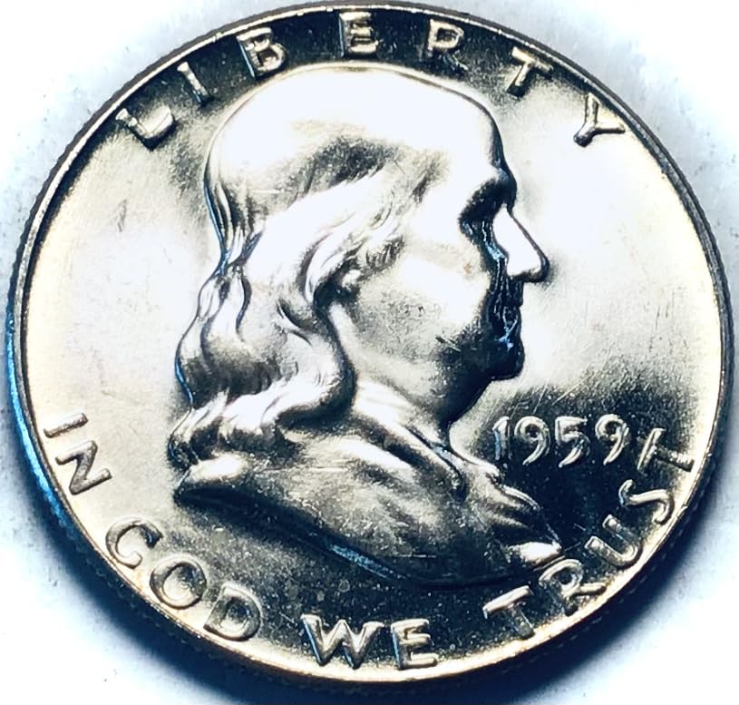 1959 P Franklin Silver BU MS FBL Half Dollar Seller Mint State
