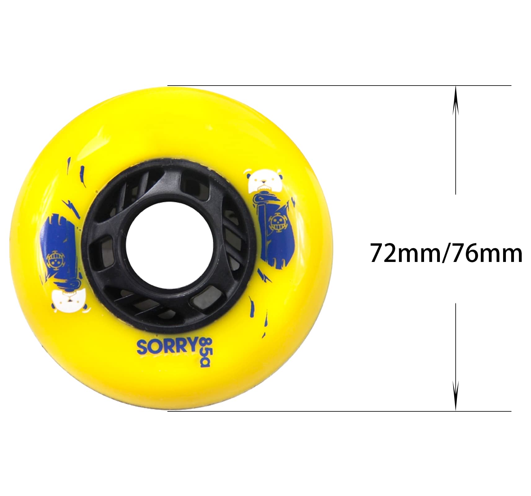 Genérico Ruedas de Repuesto para Patines en Línea Exterior Interior 72 mm/76 mm para Ruedas de Entrenamiento, Ruedas de Freno, Etc.
