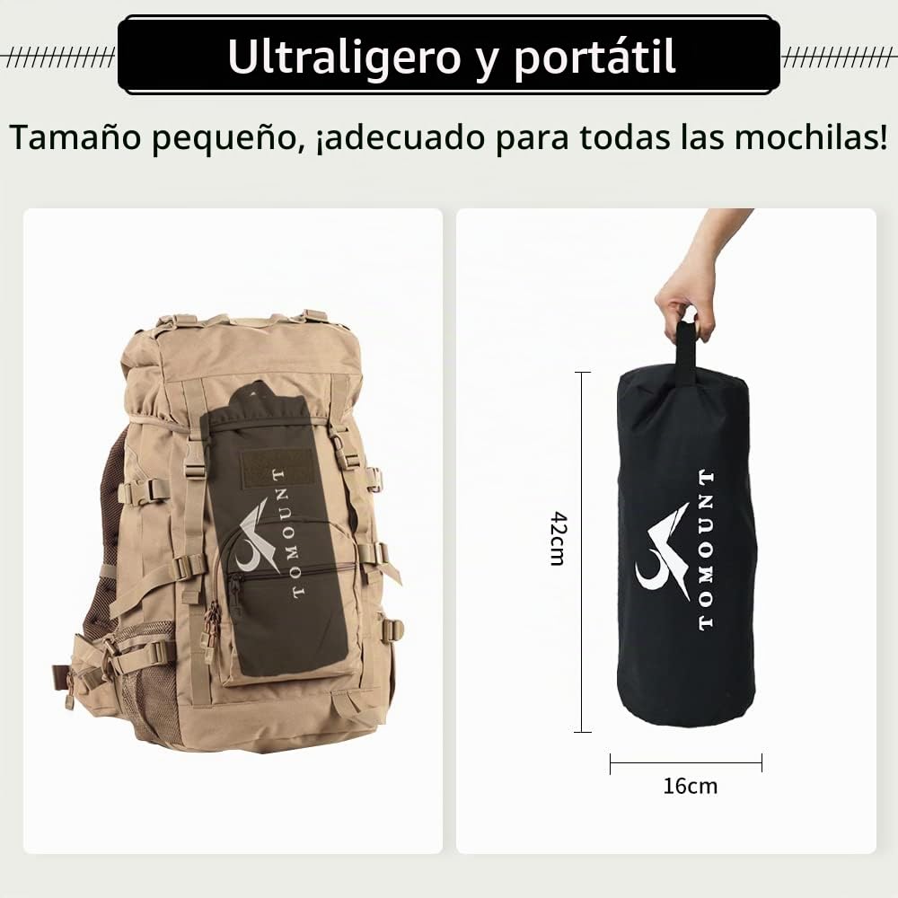 TOMOUNT Cama Plegable Ultraligera con Barras de Aluminio 190 x 70 cm compacta portátil fácil de Construir Resistente Cama de Camping para Tiendas de campaña Senderismo al Aire Libre, Color Negro