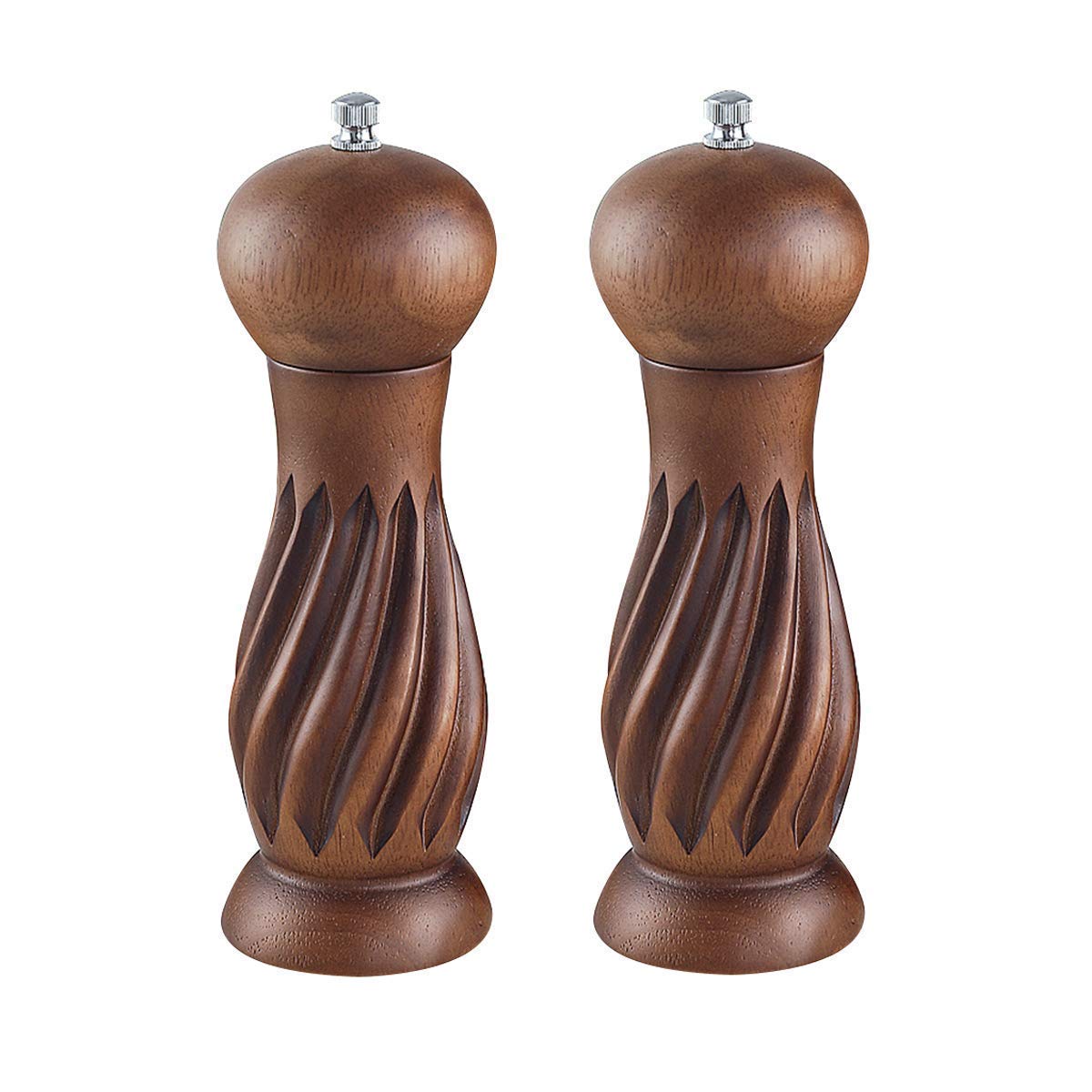 Moulin à sel et poivre à épaisseur réglable, lot de 2 shakers ergonomiques