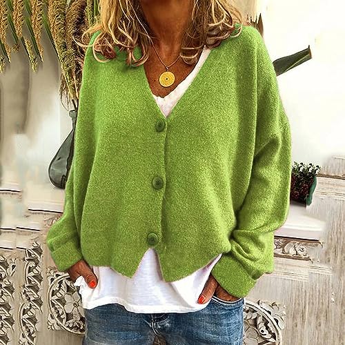 Cardigan for Women Long Sleeve Crewneck Button Down Open Front Cropped Sweaters Fall Winter Oversized Cardigans2