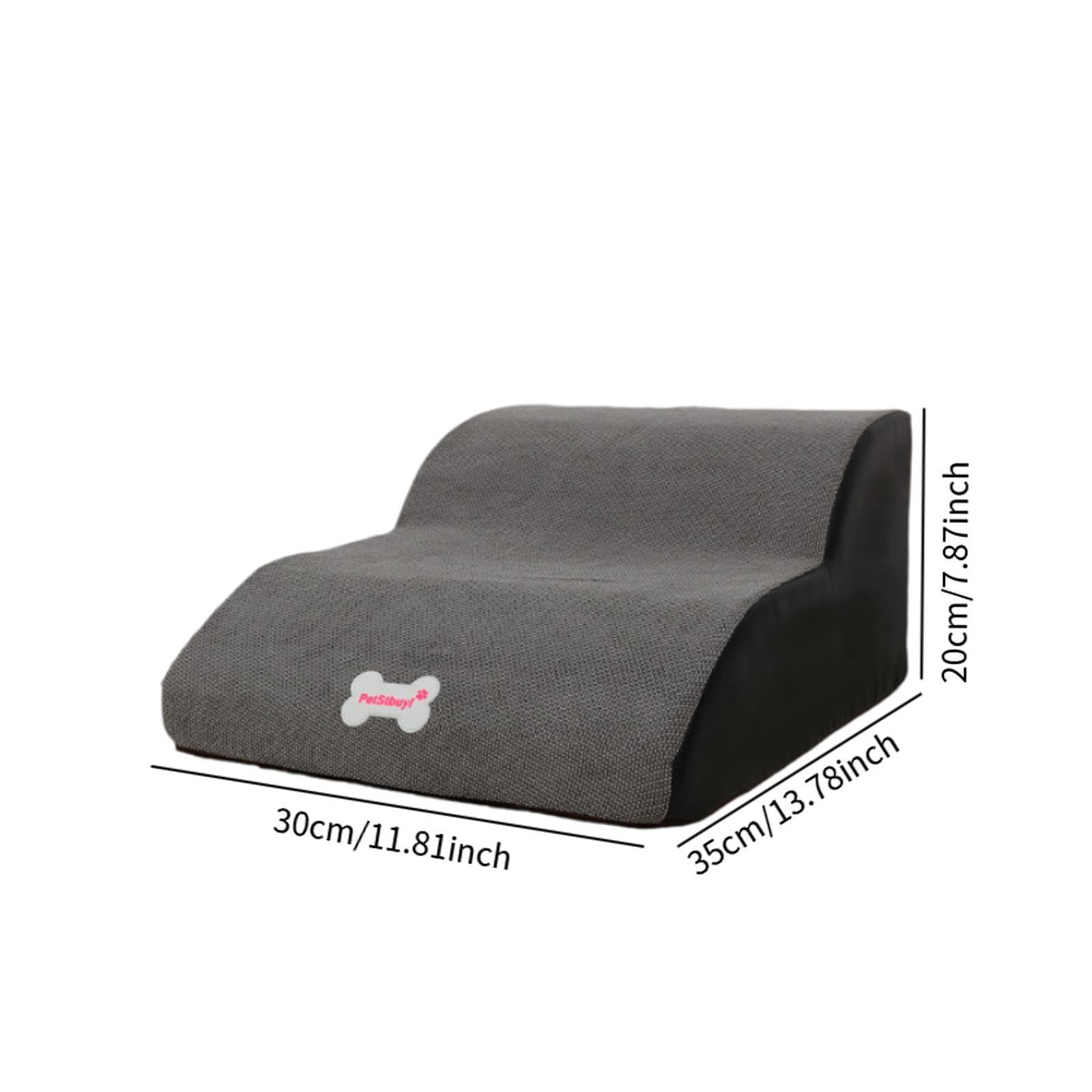 Escalier pour Chien, Deux Marches, échelle pour Animaux, Rampe D'accès pour Canapé, Housse Amovible, éponge de Polyester Douce, Antidérapant, pour