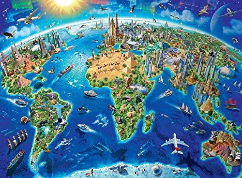 Ravensburger -World Landmarks Map - 300 Piece Jigsaw Puzzle for Kids  Every Piece is Unique, Pieces Fit Together Perfectly