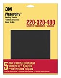 3M Wetordry Sandpaper, 5 Sheets, 9 in x 11 in, Assorted Grits – view 1