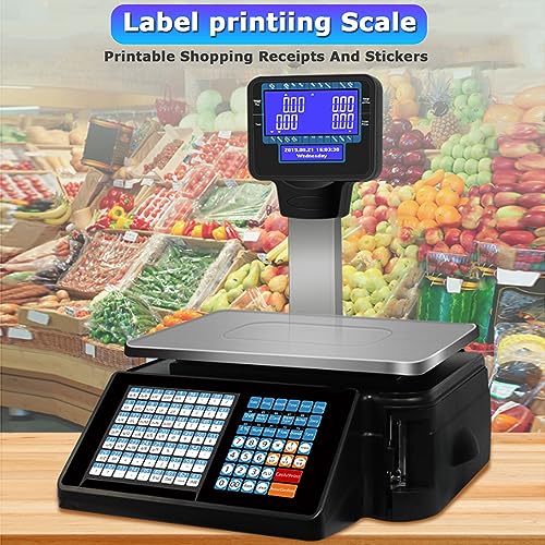 Báscula comercial digital con impresora y pantalla doble miniatura 2