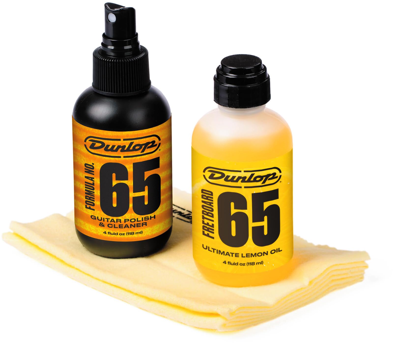 JIM DUNLOP | 6503 System 65 Body & Fingerboard Cleaning Kit for Body and Guitar Fingerboard, Includes Two Microfibre Cloths