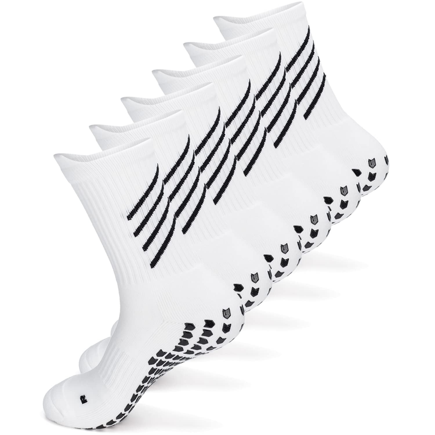 Non-slip Sports Socks Men Women, Grip Soccer Sock, Cotton, Cushioned Trainer Sokcs for Football Yoga Basketball Gym…