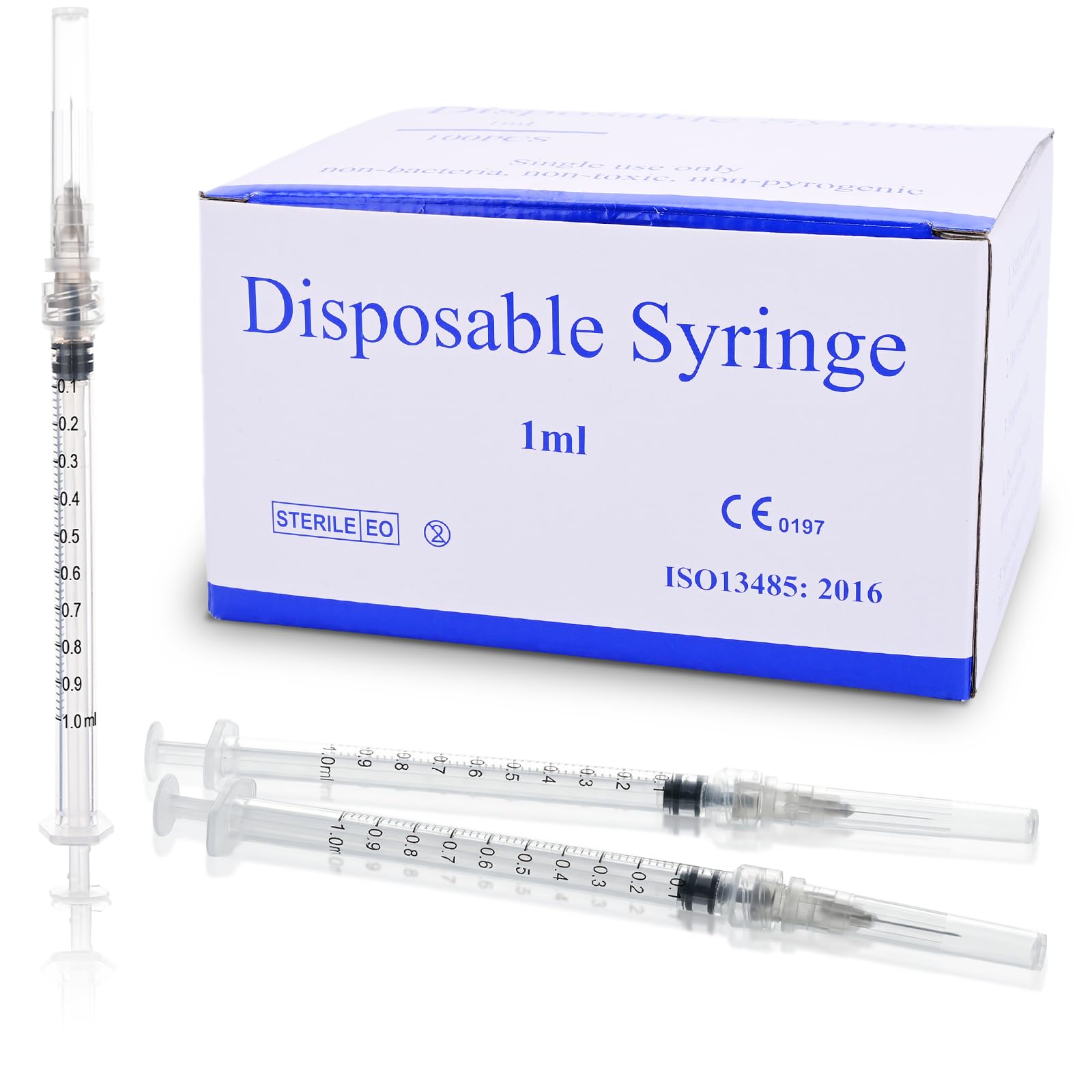 1ml Syringe, 1cc Luer Lock Syringes with 25G 1 inch Needle, for Lab Liquids Refilling , Individually Wrapped , 100 Pack — Amazon image 18