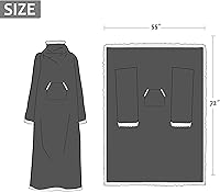 Vista 7 de Catalonia - Manta de forro polar tipo sherpa con mangas, súper suave, cálida y cómoda, de gran tamaño, de forro polar y microplush, con mangas