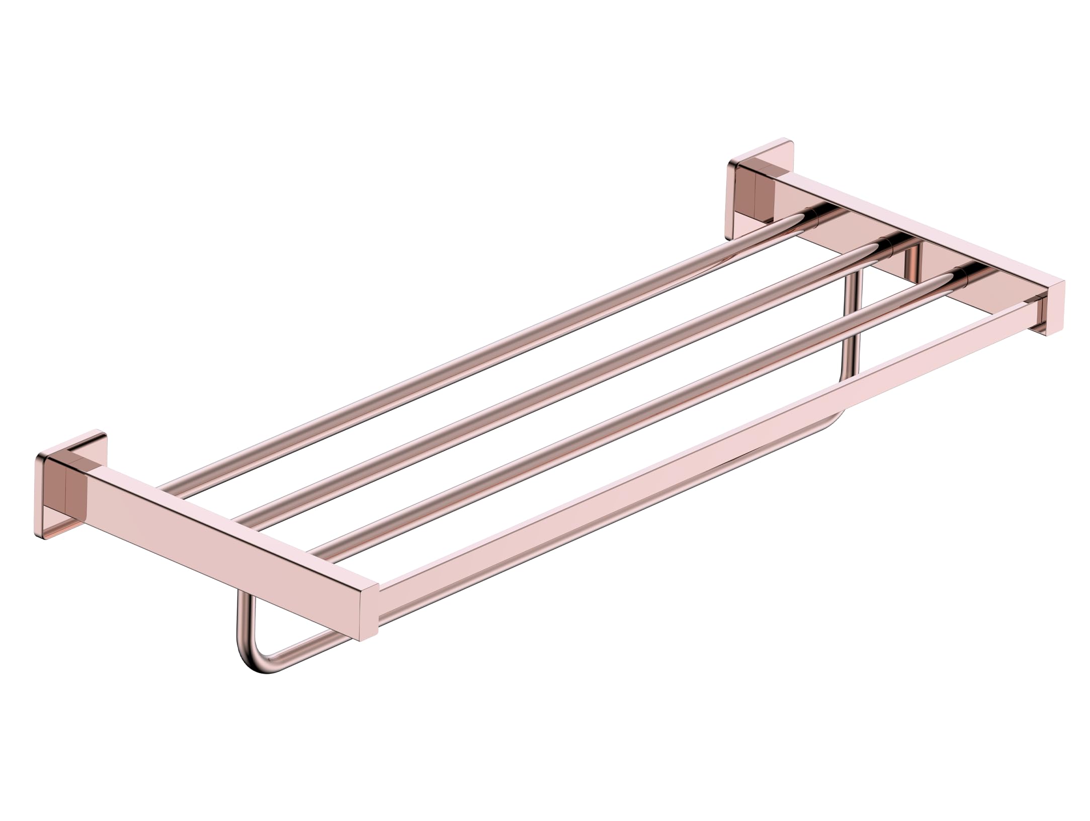 IMEX - Toallero Doble Oro Rosa para Baño sin Taladro | Toallero Adhesivo para Pared, Lavabo o Mueble de Baño Oro | Resistente a Humedad y Corrosión | Doble Sistema de Fijación (Atornillado o Pegado)