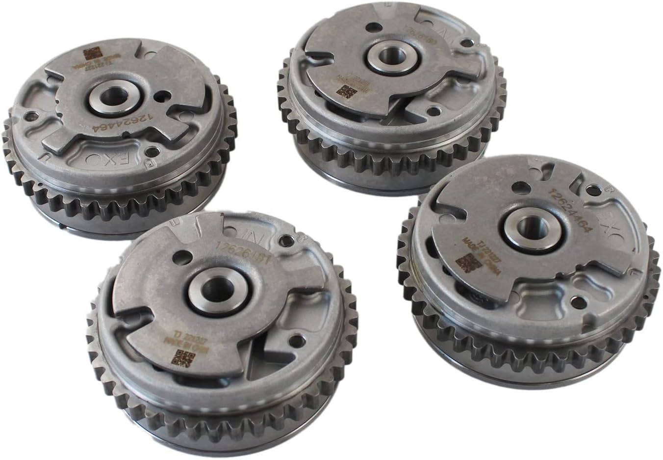 4PCS Intake & Exhaust Camshaft Adjuster Timing Cam Gear Variable Cam Sprockets 12626160 12626161 12624464 Fit for Cadillac CTS STS ATS SRX XTS G6 V6 3.0L 3.6L Engine Aftermarket Part