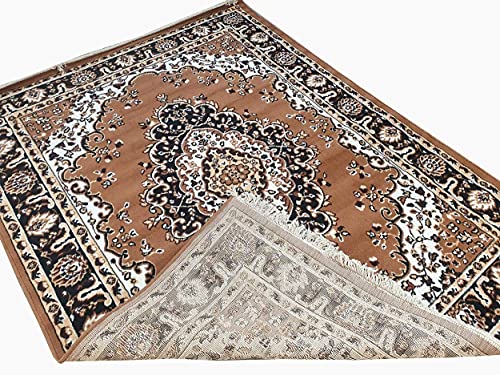Image of Soft Washable Beautiful Acrylic Rugs for Home Decor Living Room 5x7 feet (150 x 200 CM) Gold