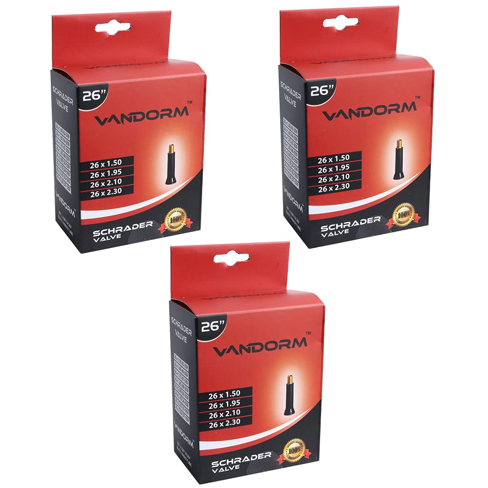 3 PACK Vandorm 26" x 1.50" - 2.30" Bicycle MTB Bike Schrader Inner Tube Pack