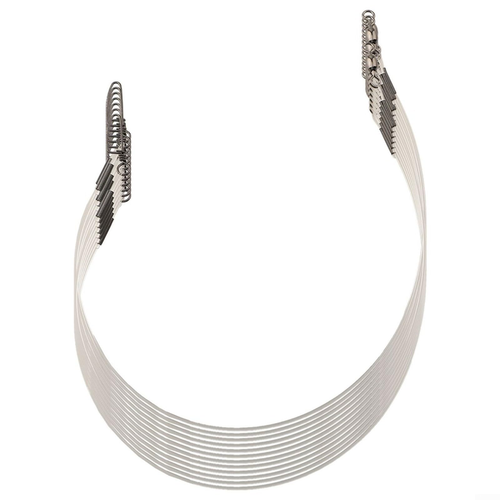 Lot de 12 bas de ligne de pêche en fluorocarbone de 9 à 36,3 kg avec émerillon, fil solide et invisible pour eau douce et salée