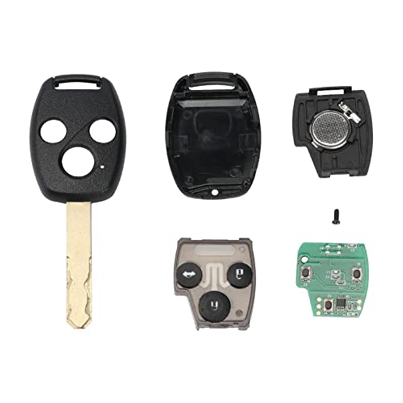 Kompletny zestaw zamków Wyłącznik zapłonu Cylinder zamka drzwi Immobilizer 8E Chip, dla Accord, 2006-2007 Cylinderek zamka wyłącznika zapłonu samochodu(BLACK Full Set-3 Button)