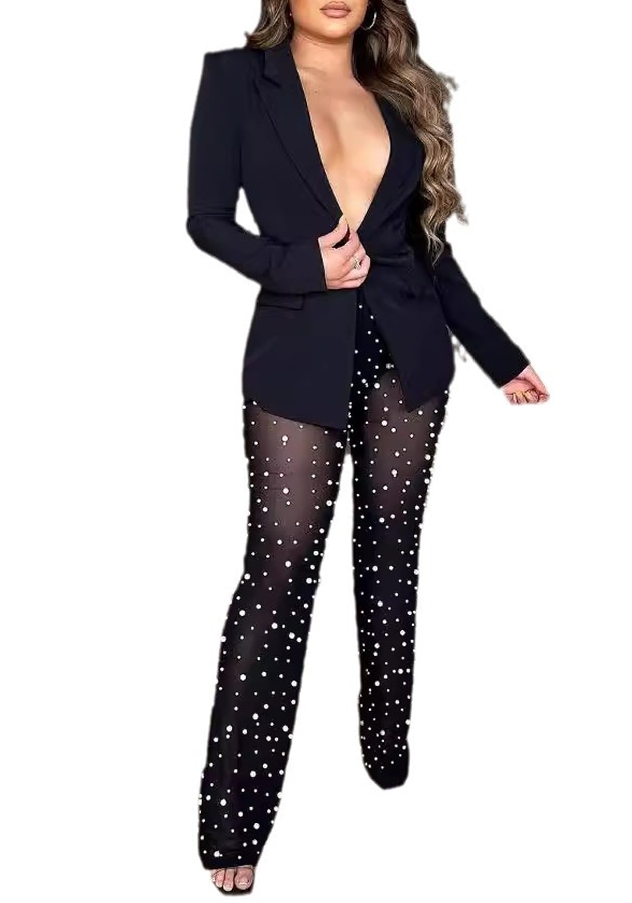 Sexy Blazers Suits For Women Piece Outfits Long - Main Image