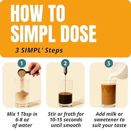 Miniatura 5 de SIMPL DOSE Café orgánico de hongos  Mezcla de café de hongos 8 en 1 con melena de león, adaptógenos y L-teanina  Superalimento de café diario  30