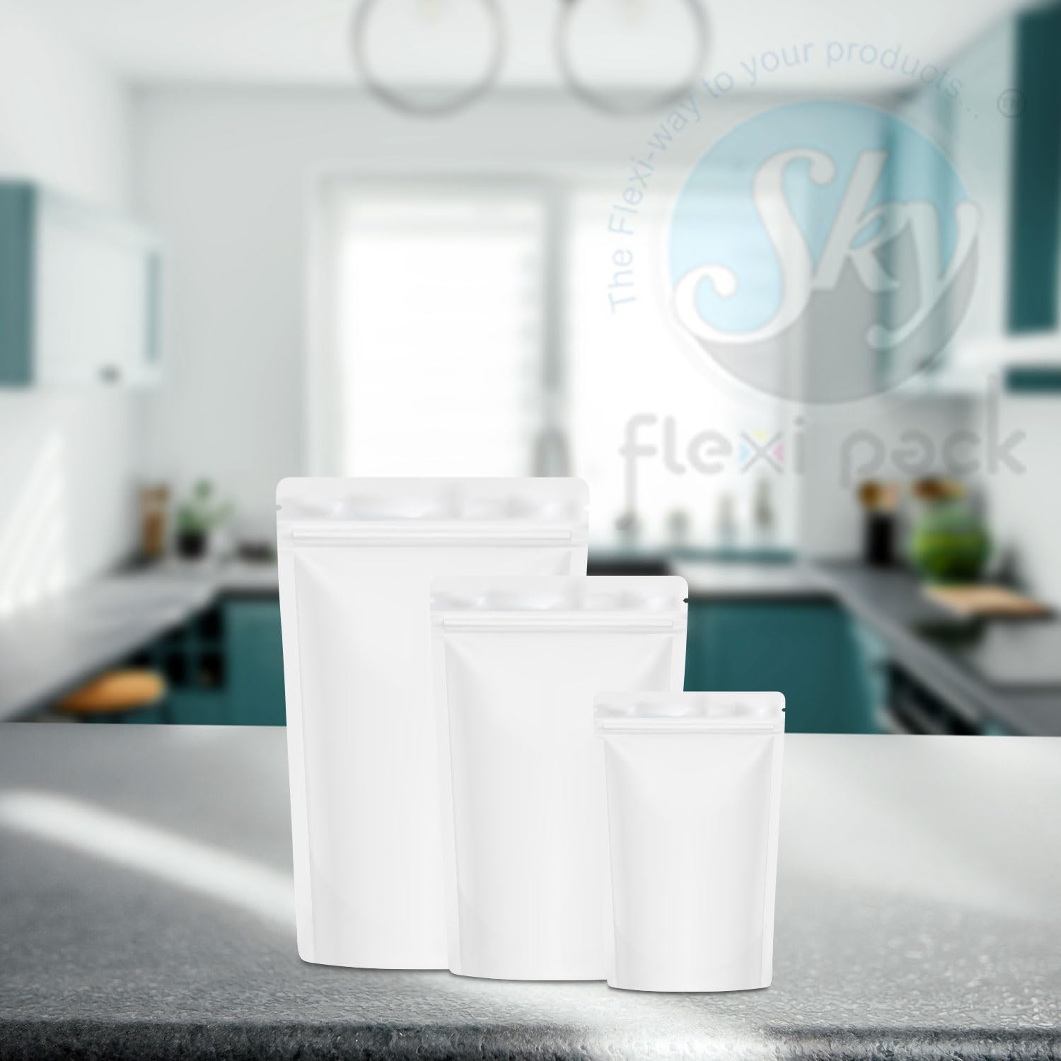 Matte White Stand Up Pouches - Zip Lock & FREE Shipping -6