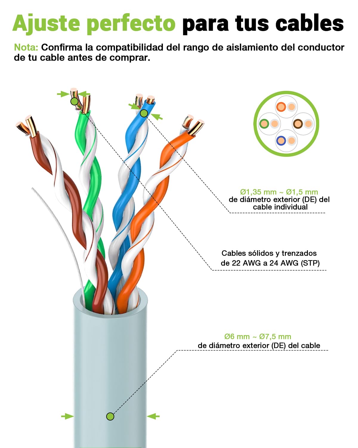 30 Unidades RJ45 Conector CAT 7 Pass Through, 10Gbps/600MHz, Dorado Conectores RJ45 CAT7 CAT6A, Conector LAN POE Para Cable de Instalación, Blindado Con Ayuda de Enhebrado y Protección