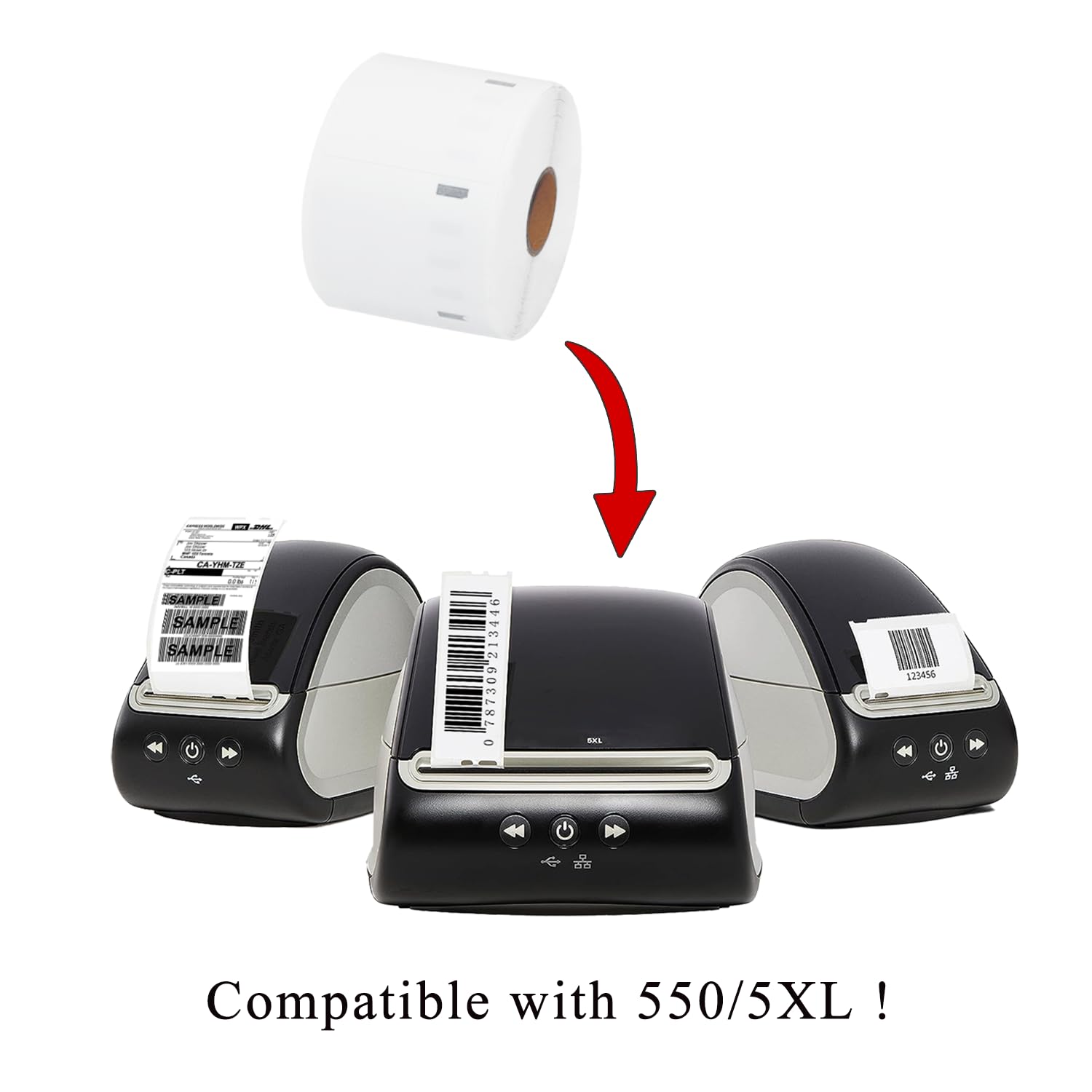 Etichette - 10 Rotoli per Dymo S0722540 11354 57 x 32mm - Compatibili con le Stampanti Dymo LabelWriter 550-1000 Etichette per Rotolo