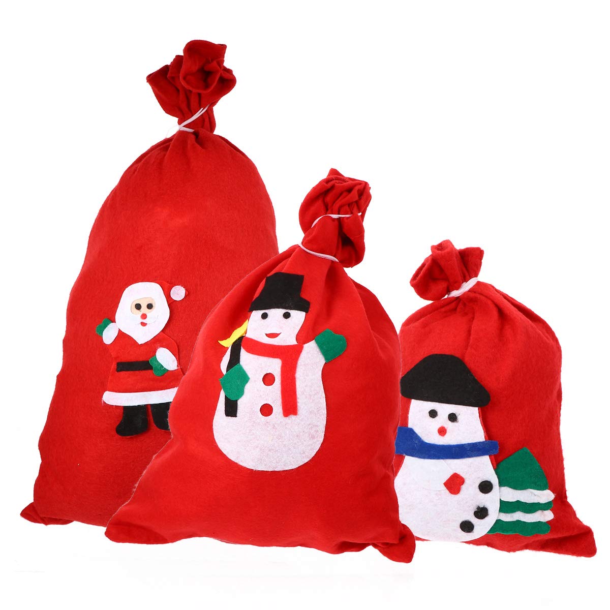 YARNOW 1 Set 3pcs Christmas Elements Gift Wrap Bag Candy Pouch Candy Holder Gooody Bag Practical