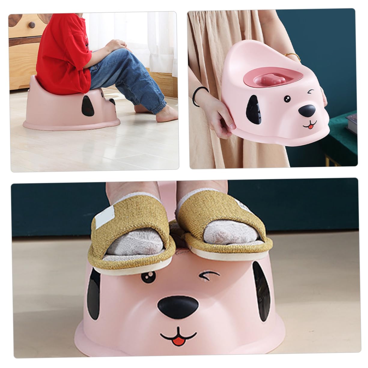 Kinder Toilettensitz für Jungen und Mädchen, Pp, mit Deckel | Kleinkind Töpfchen für Zuhause, Niedliches Hunde Motiv, Spritzschutz und Leicht zu Reinigen