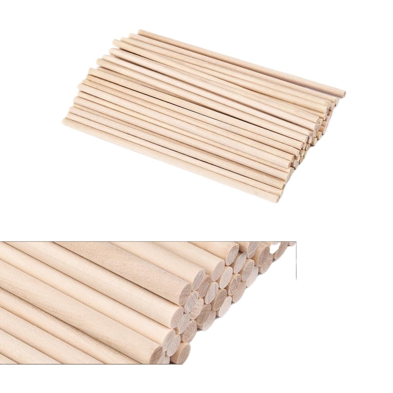 VHJdtE Handcrafted wooden sticks, 500pcs Round Wooden Bamboo Sticks DIY Handmade Craft Making Small Stick Material(3x300mm)
