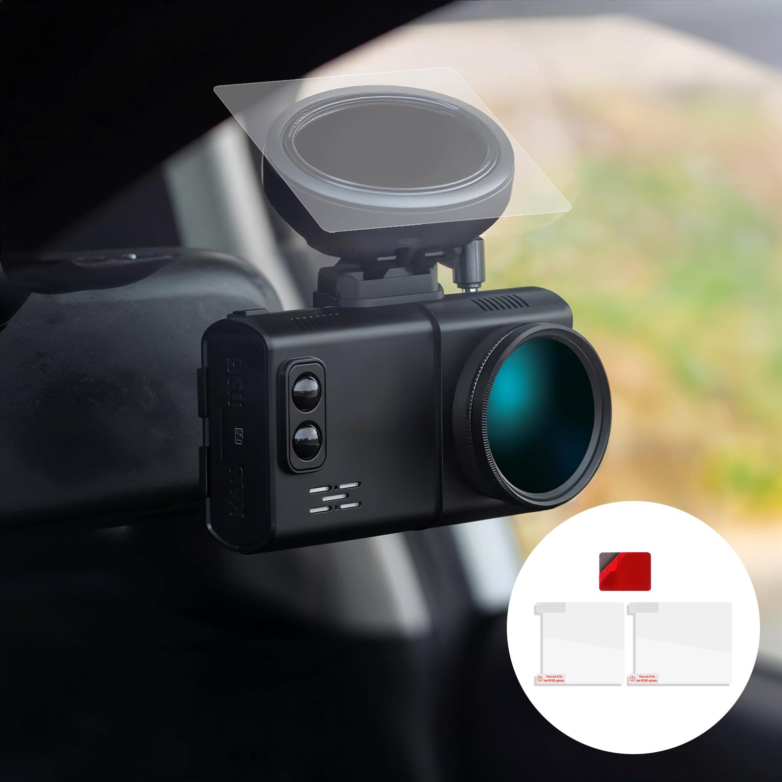 8 PCS Electrostatic Film for Dash Cam, Dash Cam Clear Double-Sided Adhesive Stickers Reusable Weatherproof Electrostatic Stickers for Windshield Dashcam Car — view 4