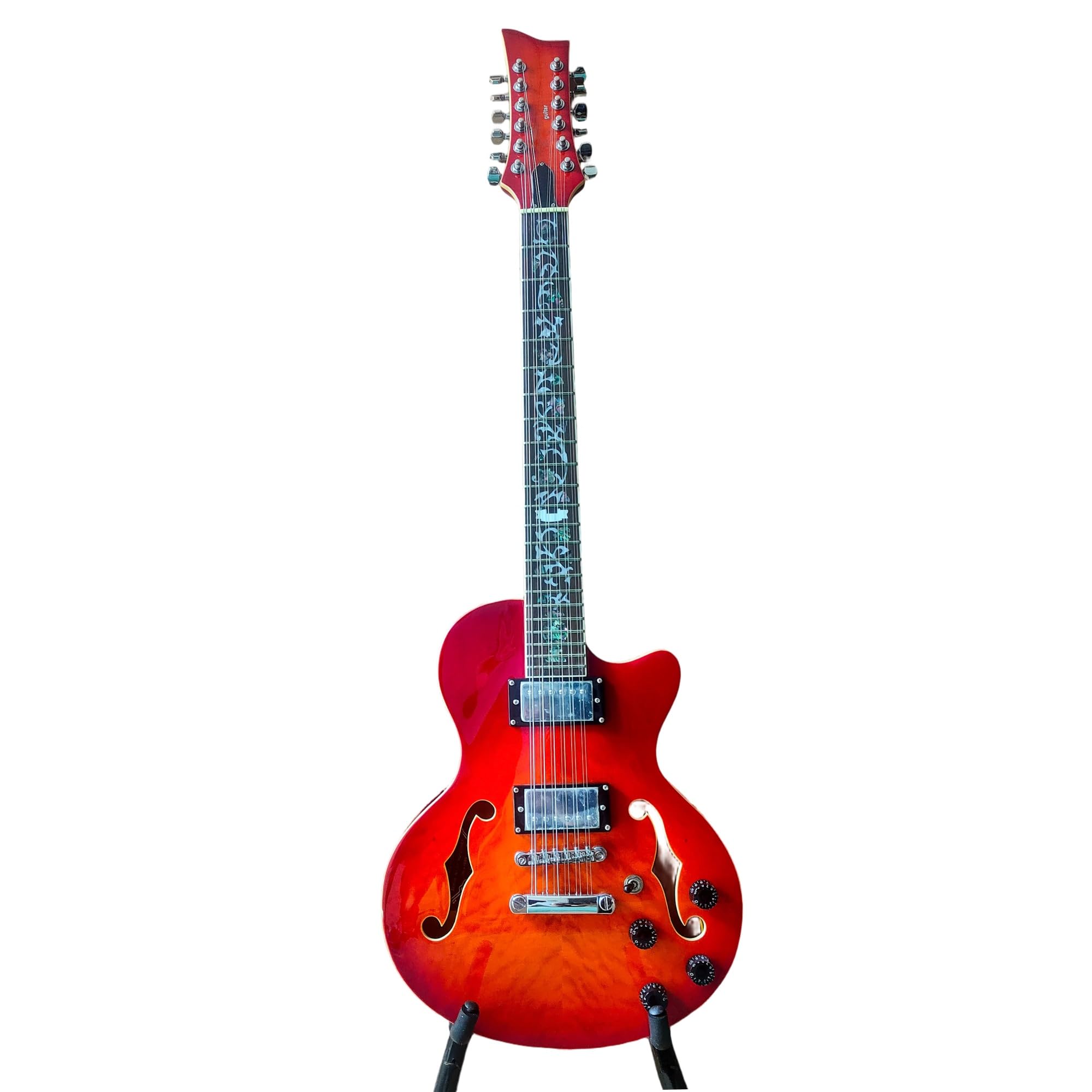 Guitarra Eléctrica Guitarra Eléctrica De 12 Cuerdas Principiante Rendimiento Profesional Tono Hermoso(CS)