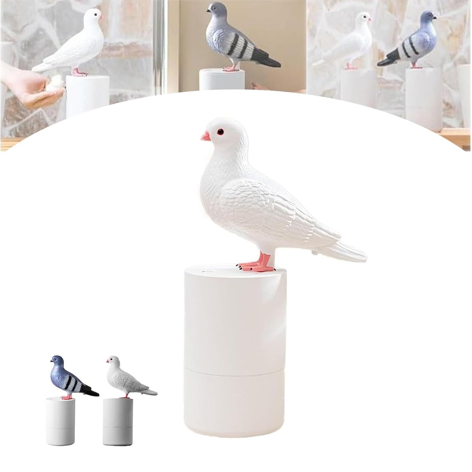 Pigeon Automatic Induction Foam Hand Washer, Funny Bird Soap Dispenser With Induction Technology (White)