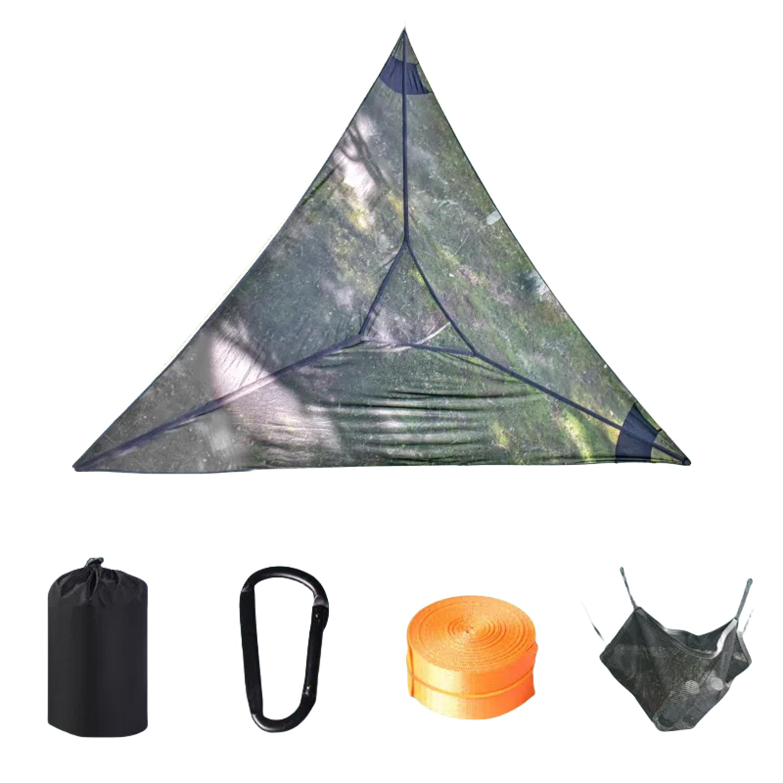 ELIXINFAZ Outdoor camping triangle hammock anti-rollover multi-person aerial tent hammock 280cm*280cm*280cm