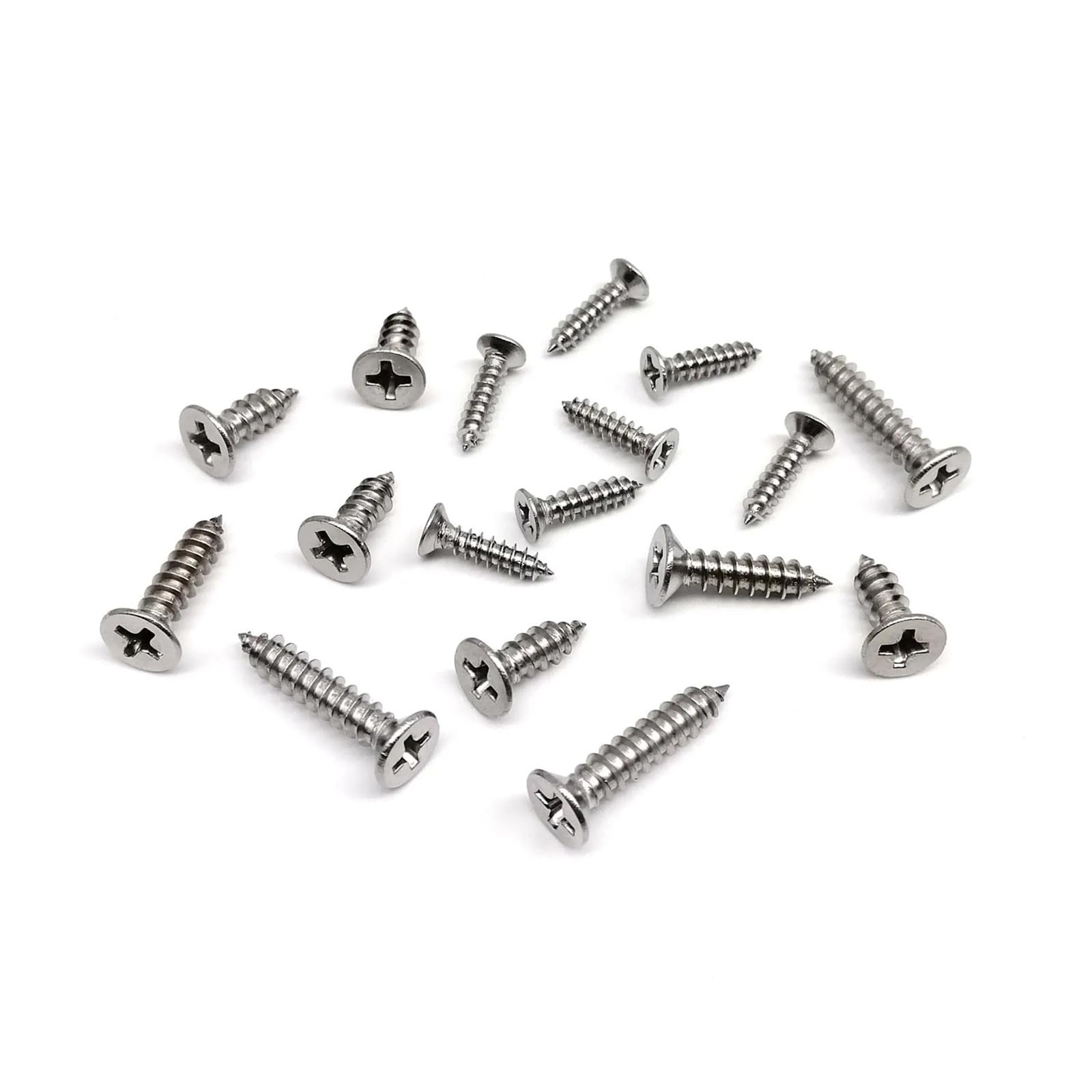 Generisch 1 Set Kleine Kreuzschlitz-Senkkopf-Blechschrauben for Holz, Sortiment M1.2 M1.4 M1.7 M2 M3 M4 Set, Edelstahl A2 304(Set C 1010pcs)
