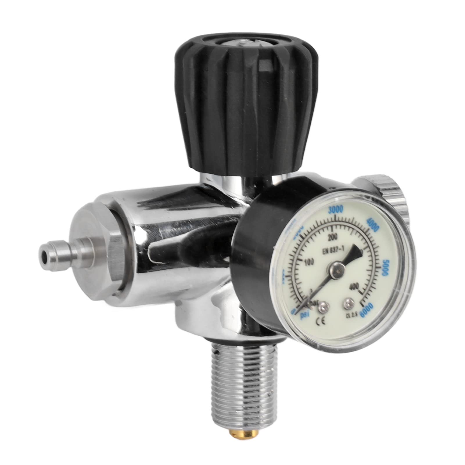 Aramox Manometro per Bombola da 6000 Psi, Manometro per Bombola in Acciaio Inossidabile, Ottone, M18x1,5, Doppia Scala, Luminoso, 400 Bar, per Controllo della Pressione della per Subacquei
