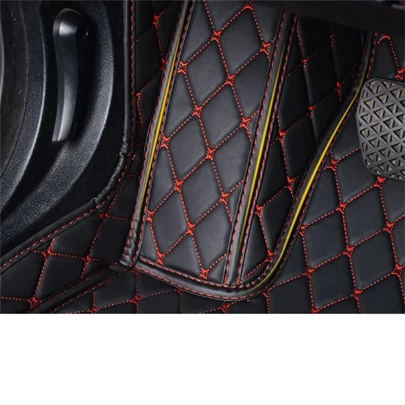 Fußmatten Für Vw Für Golf Für Mk7 5G 2012‑2020 Leder Fußmatten Fuß Liner Wasserdicht Anti Slip Innen Custom Car teppichAuto(Striped Yellow)