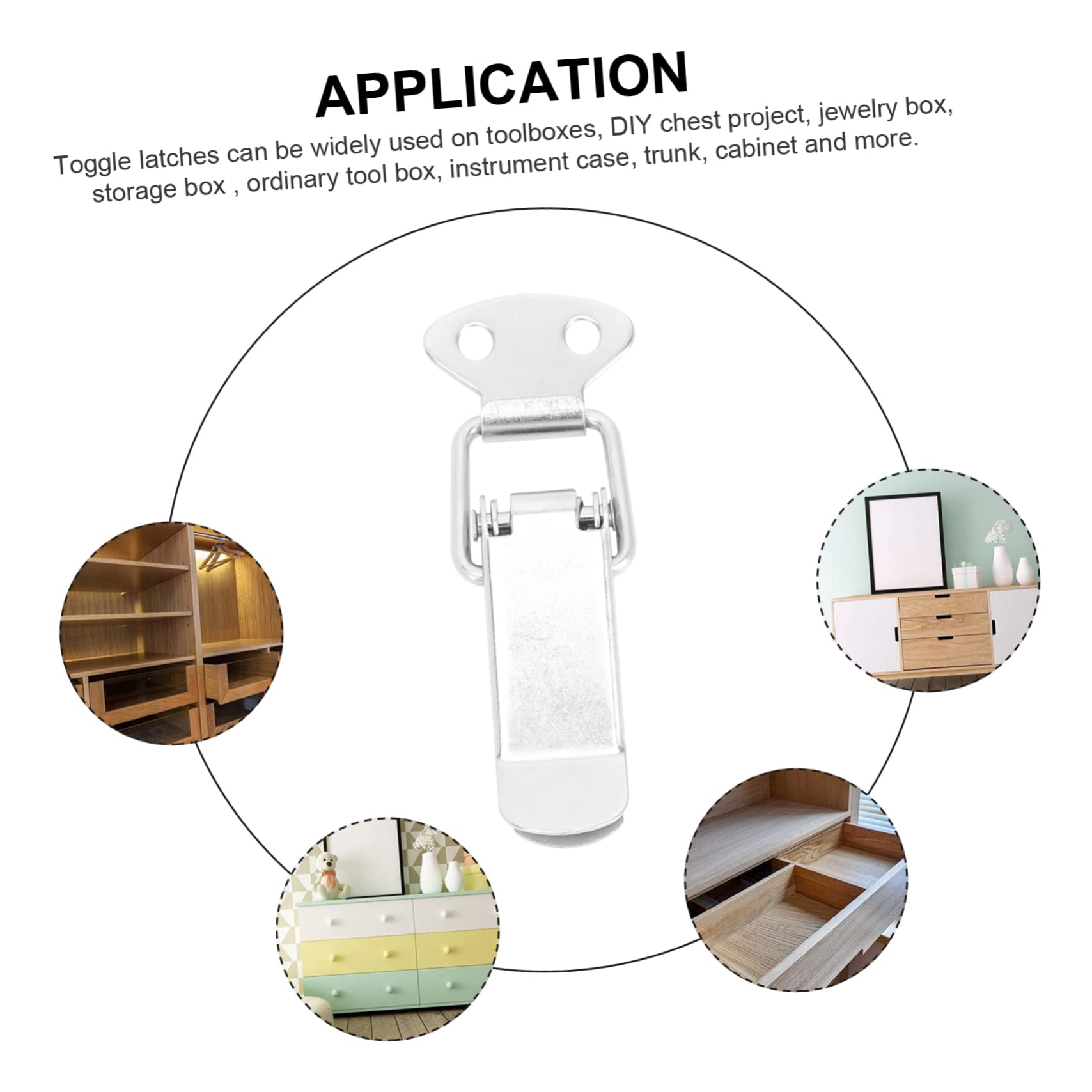 ARTIBETTER 10 Pack of Steel Spring Buckles Practical Latch Hasp for Cabinets and Lockers