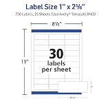 Avery Easy Peel Address Labels, Inkjet Printers, White, 1" x 2-5/8", Box of 750 Labels (08160) – view 6
