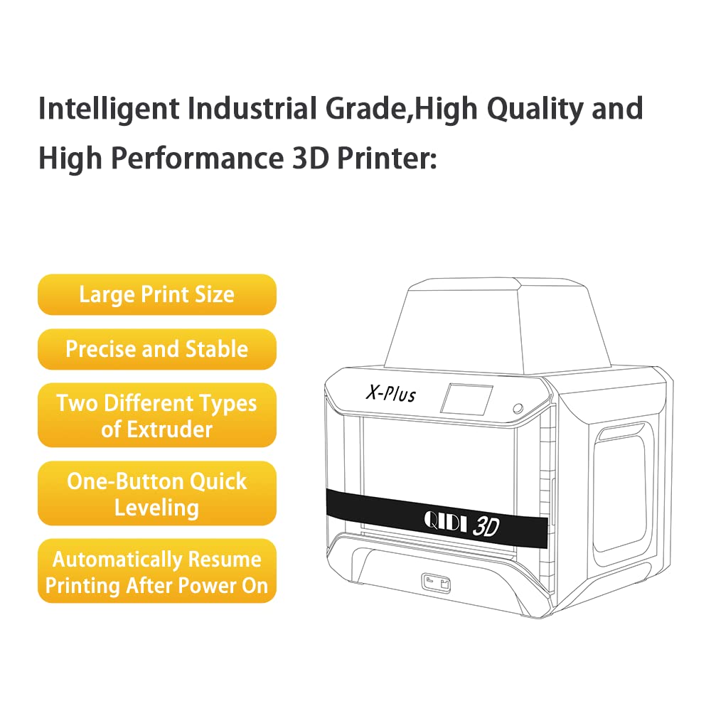 R QIDI TECHNOLOGY 3D Printer, Large Size XPlus Intelligent Industrial