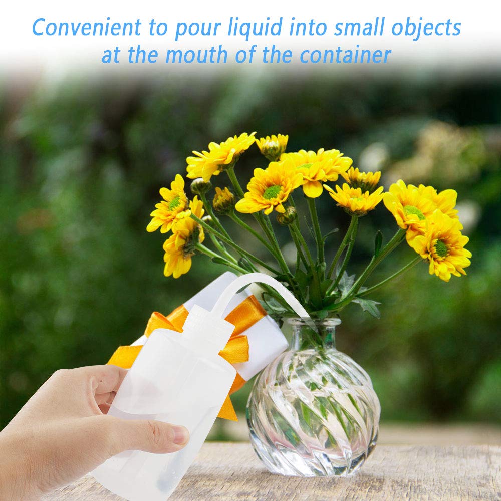 Pack 4 Botellas De Lavado 250 Ml - Transparentes, Boca Pequeña, Para Riego De Plantas O Uso En Laboratorio
