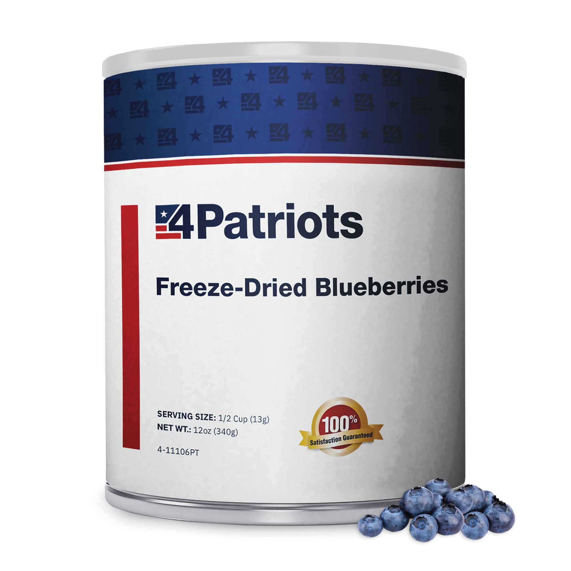 4Patriots Freeze-Dried Whole Blueberries No. 10 Can, Tasty Fruit Snack, Long-Lasting Shelf Life, Deh