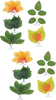 Abaodam 10 Peças Plantas De Aquário Rastejantes De Seda Plantas De Aquário Dragão Barbudo Rede De Tanque De Peixes Folhas De Plantas Decoração De Aquário Terrário Fogger Tanque De Peixes