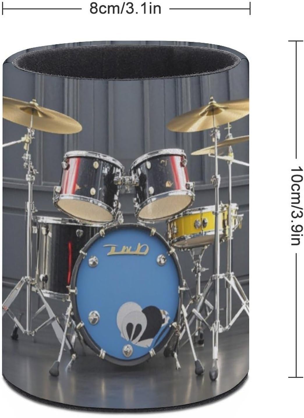 Office Cool Drum Set Desk Organizer Pen Holder Round image 2
