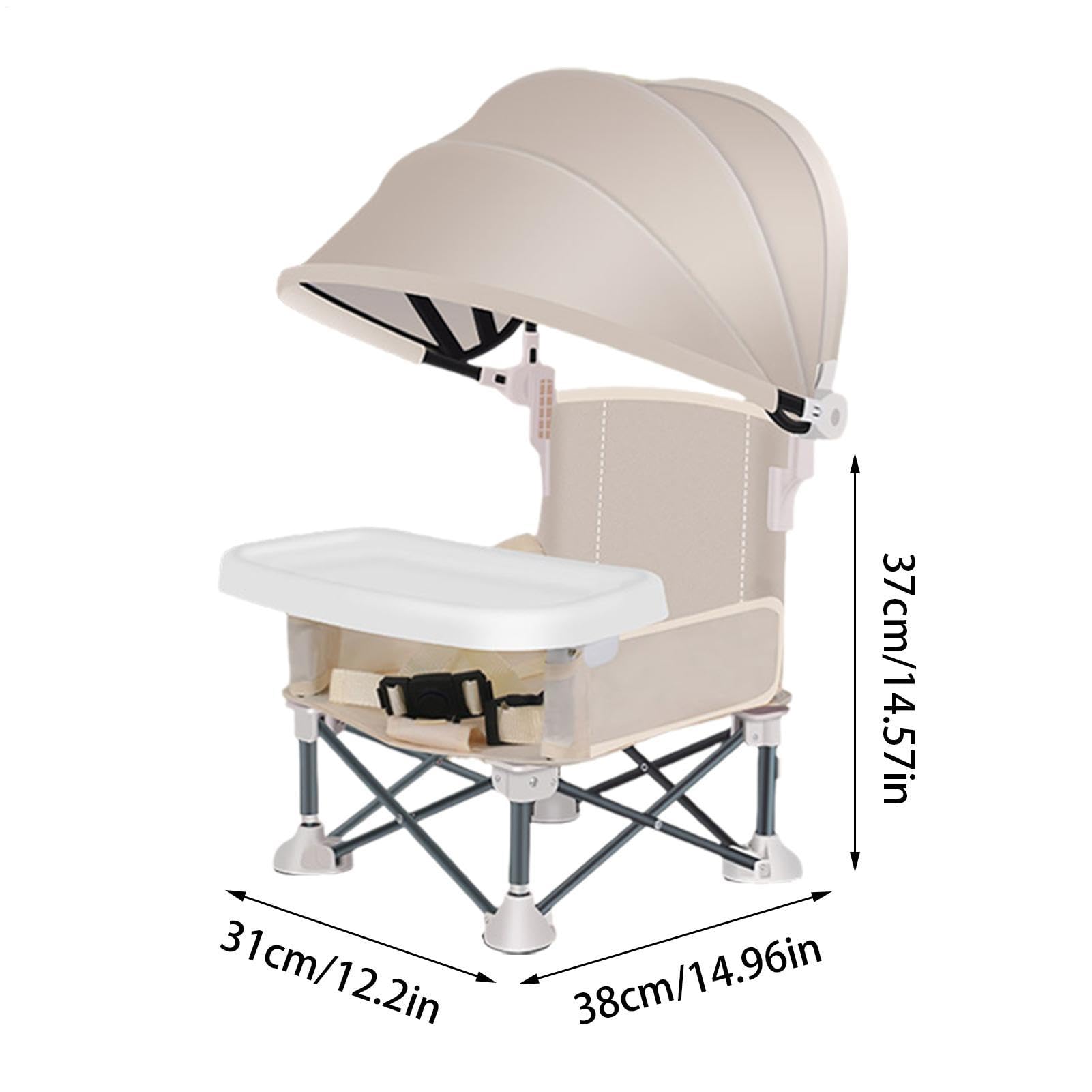 Chaise Enfant Plage Et Bébé - 2 Pieces Chaise De Salle À Manger Pliante Pour Bébé - 38x31x37cm，Avec Plateau Amovible - Cadre En Aluminium Léger Et Portable，Solution D'alimentation Pour Pique-nique