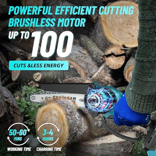 Image of 2-IN-1 Cordless Pole Saw & Mini Chainsaw, 6-inch Brushless Chain Saw with 2x 2.0Ah Battery 5.5-Foot MAX Reach Pole Saw for Wood Cutting Garden 2024 UPGRADE CH1000