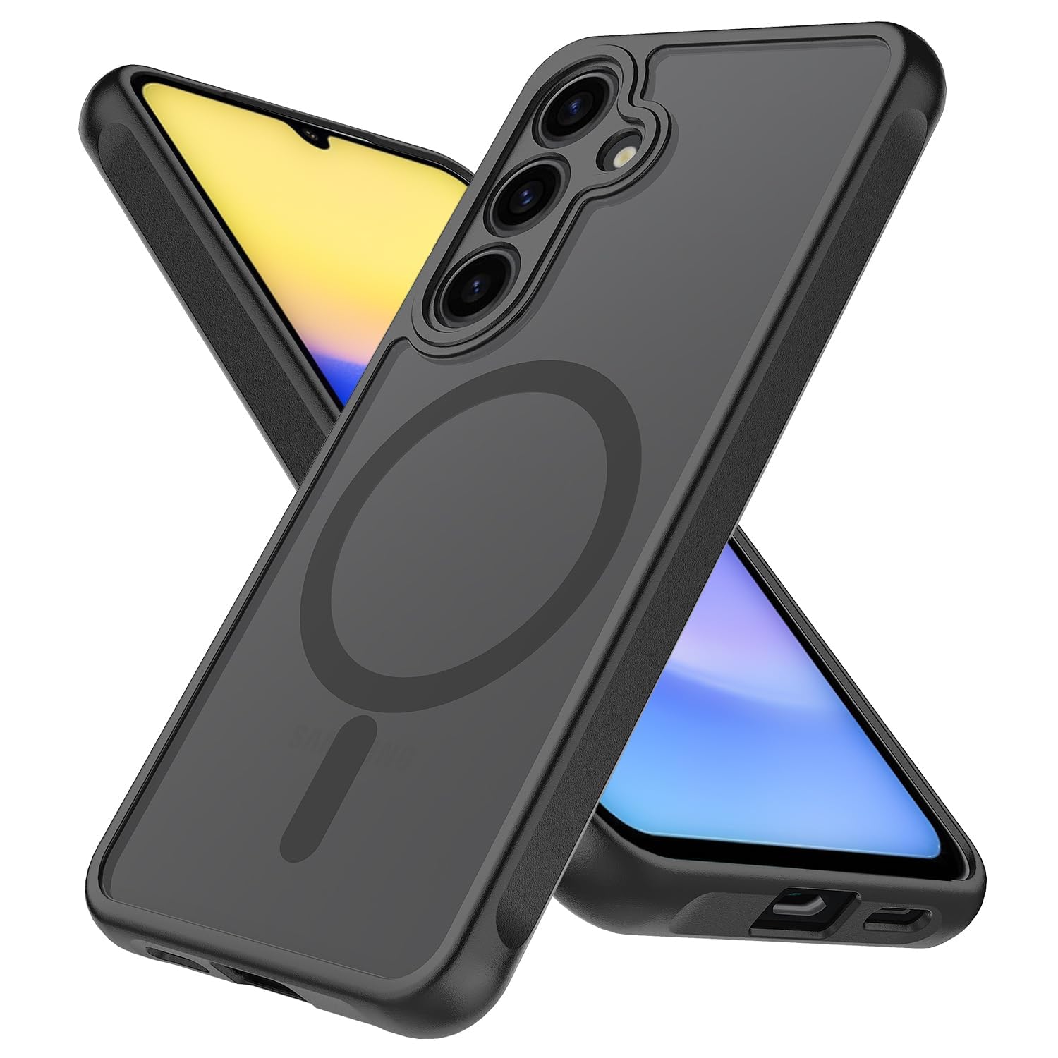 SHYLAC Magnetic for Samsung Galaxy A54 5G Case, Slim Thin Anti-Scratch Camera Protection Shockproof Matte Phone Cover Case for Samsung A54 5G 6.4"-Black