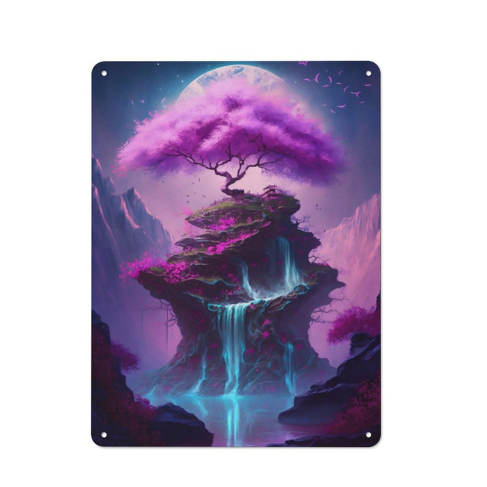 Junmoney Tree Of Life Fantasy Retro-Style Metal Plaque 40X30cm For Kitchen Or Home Bar, Gift For Home Bar Enthusiasts During The Christmas Season