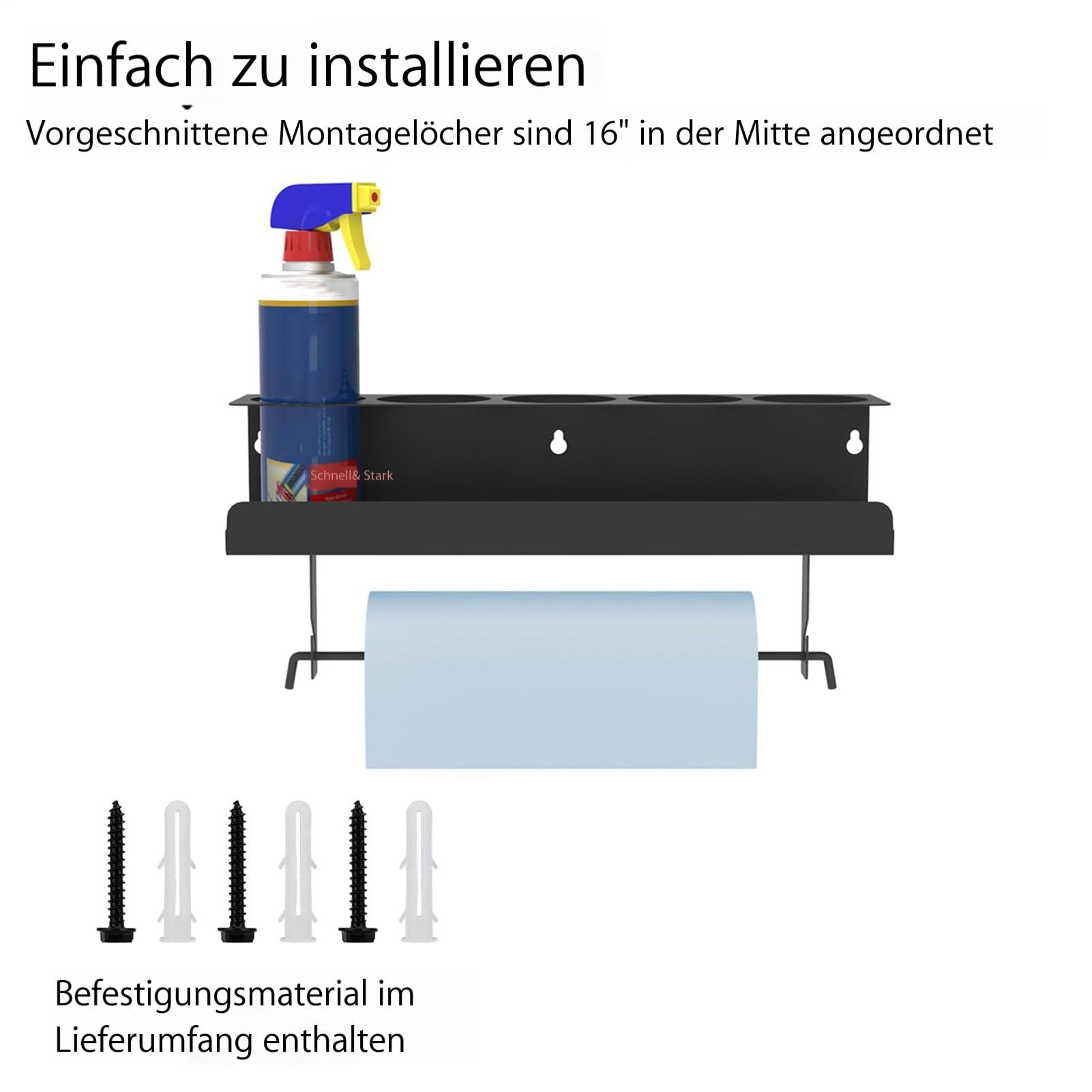 1 Set Dosenhalter Werkstatt, 43 X 9,6 X 10,2 Cm Spraydosenhalter Wand Aus Stahl, Sprühdosenhalter Rack Mit 5 Dosenlöchern, Sprühflaschenhalter, SprühdosenhalterRegal, Für Werkstätten