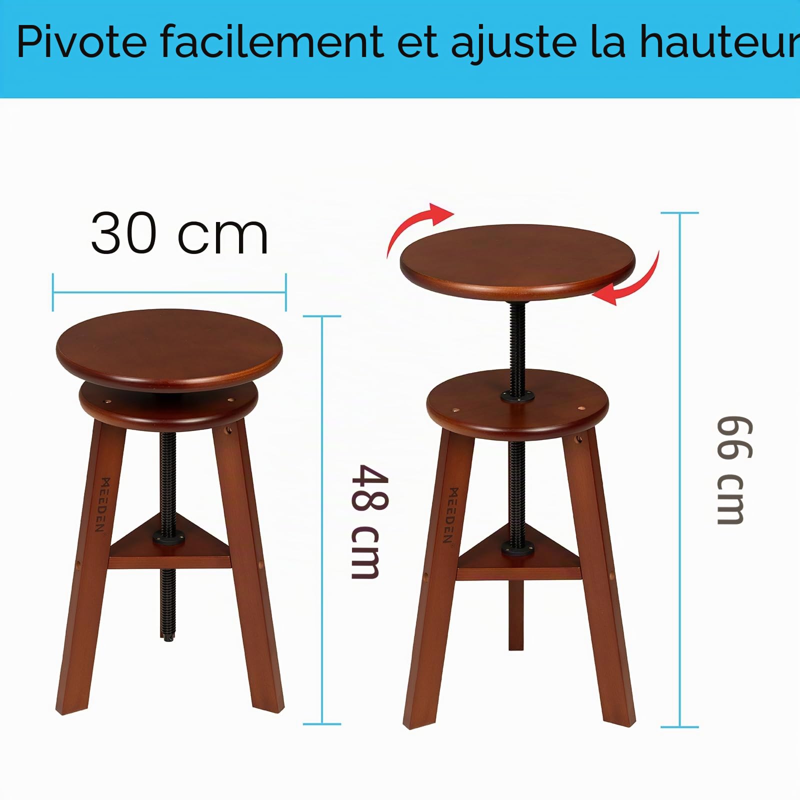 MEEDEN Ensemble Table de Dessin Vintage en Bois et Tabouret, Chaise d'artiste et Table d'artisanat avec Hauteur réglable, Plateau inclinable pour œuvres d'art, Design Graphique, écriture